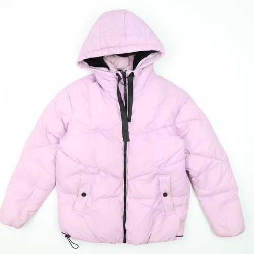 River Island Women's Pink XS Hooded Puffer Jacket