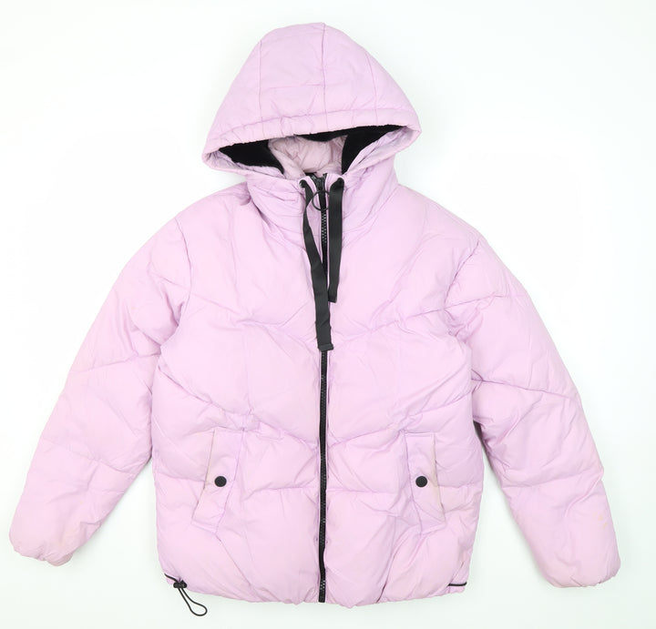 River Island Women's Pink XS Hooded Puffer Jacket