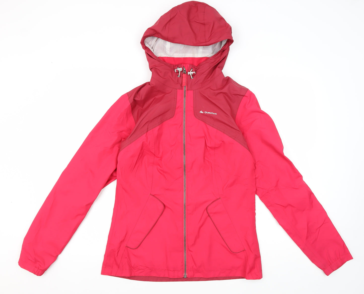 Quechua Women's Pink Rain Coat Jacket, 2XS, Hooded, Lightweight