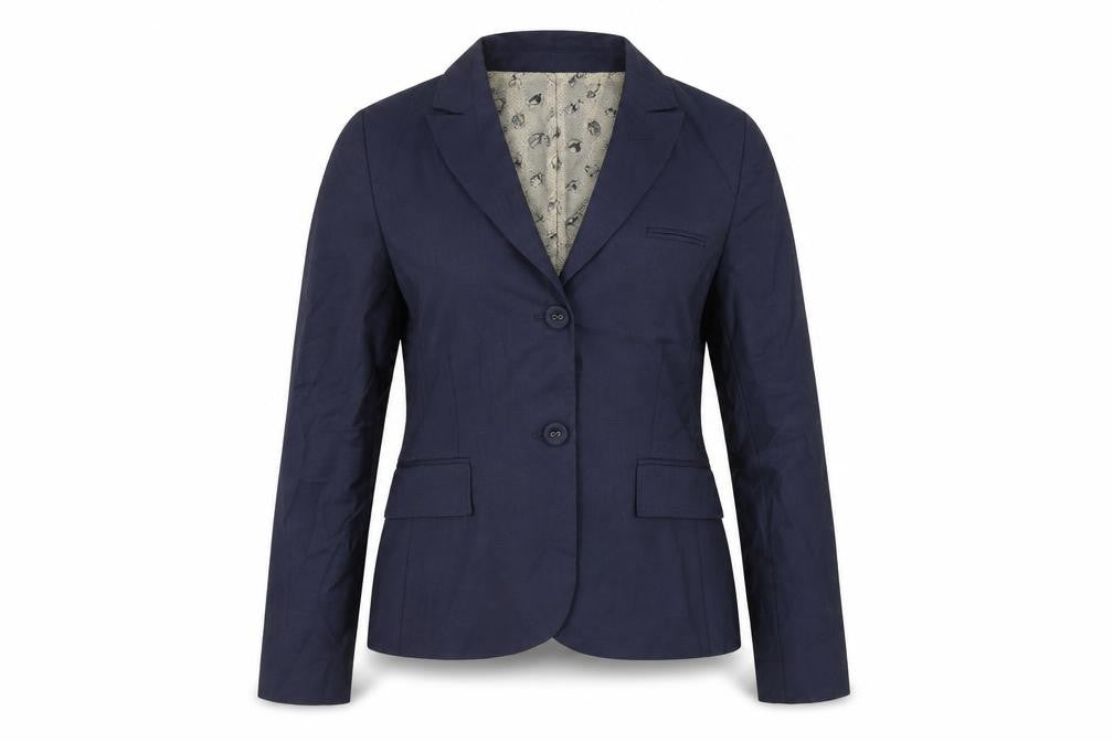 Front view of NW3 Women's Blue Wool Blazer, Classic Two-Button, size 10