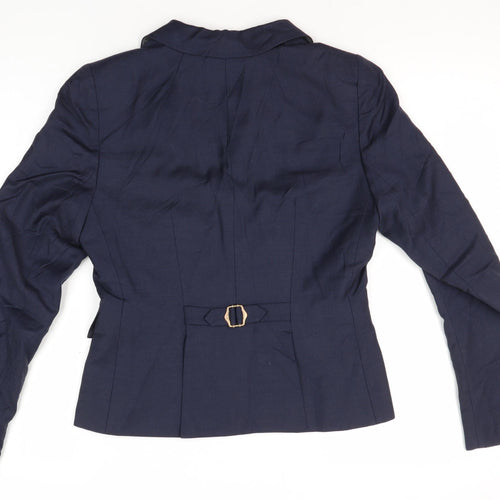 NW3 Women's Blue Wool Blazer, Classic Two-Button, Size 10