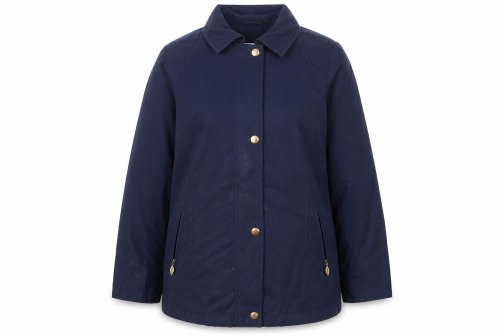 Front view of EWM Pure Classics Blue Women's Basic Jacket, size 12