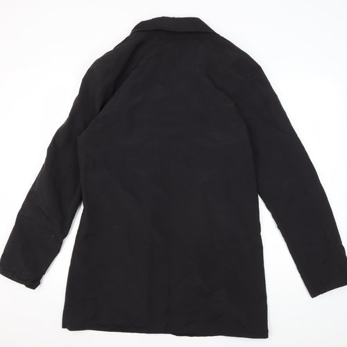 Fluid Men's Black Mid-Length Nylon Coat, Size S