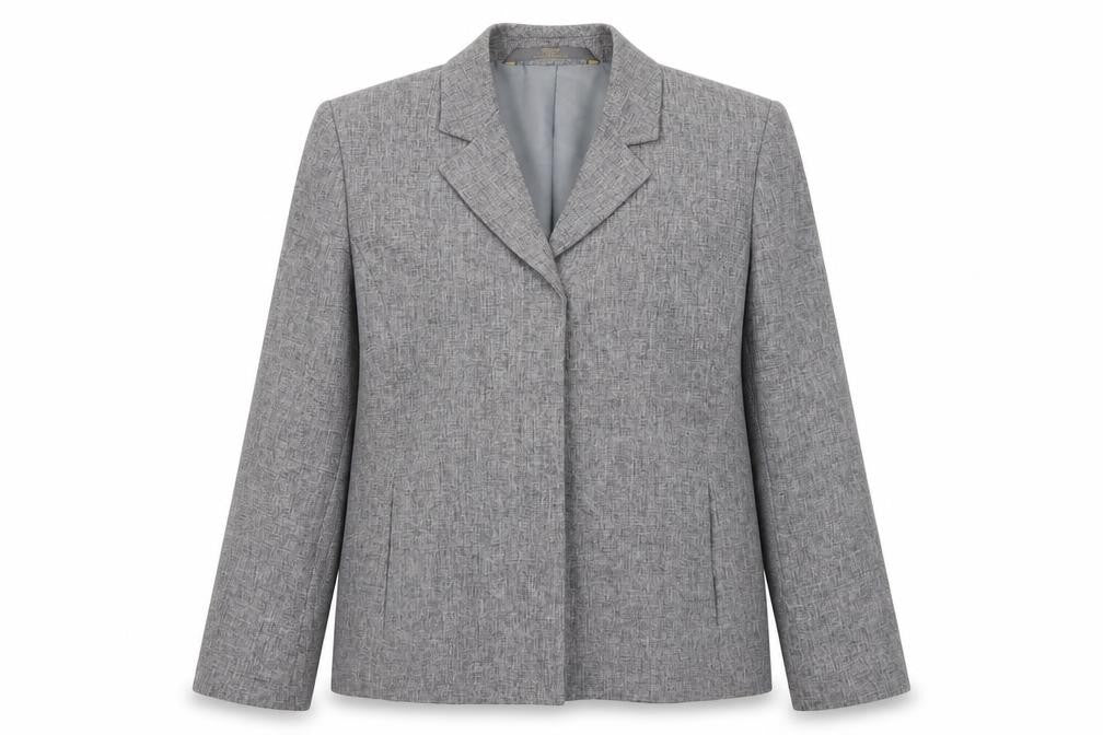 Front view of Marks & Spencer Women’s Grey Petite Blazer, size UK 14
