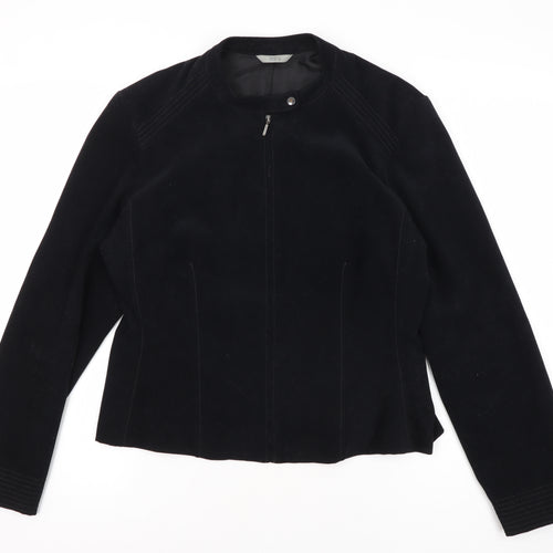 Marks & Spencer Women's Black Zip Jacket Size 14