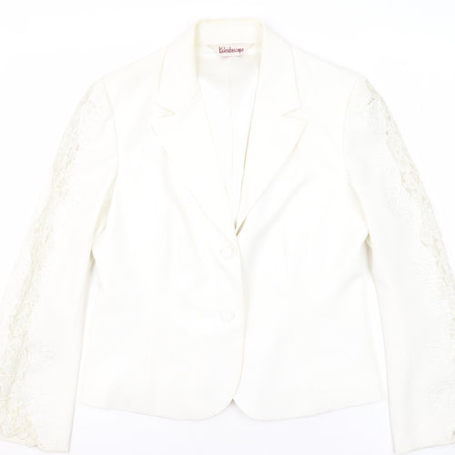 Kaleidoscope Women's White Blazer UK 14 Regular