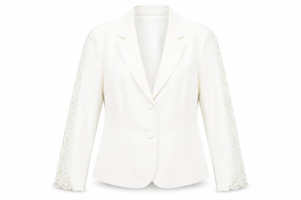 Front view of Kaleidoscope Women's White Blazer UK 14 Regular