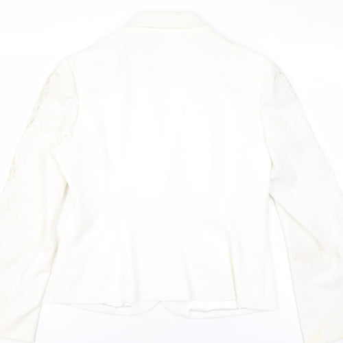 Kaleidoscope Women's White Blazer UK 14 Regular