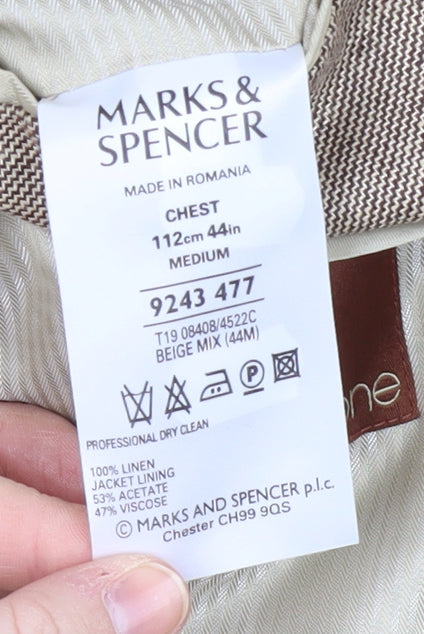 Marks and Spencer Men's Beige Blazer, Size 44R