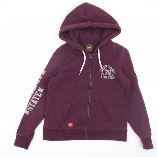 Superdry Women's Purple Full Zip Hoodie Size 12