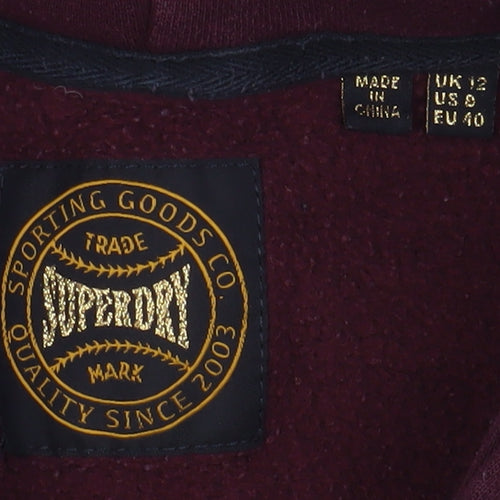 Superdry Women's Purple Full Zip Hoodie Size 12