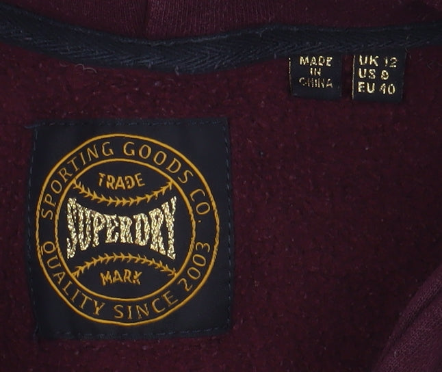 Superdry Women's Purple Full Zip Hoodie Size 12