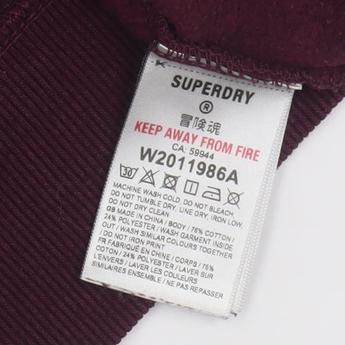 Superdry Women's Purple Full Zip Hoodie Size 12