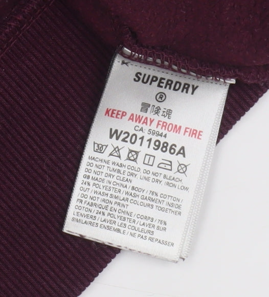 Superdry Women's Purple Full Zip Hoodie Size 12