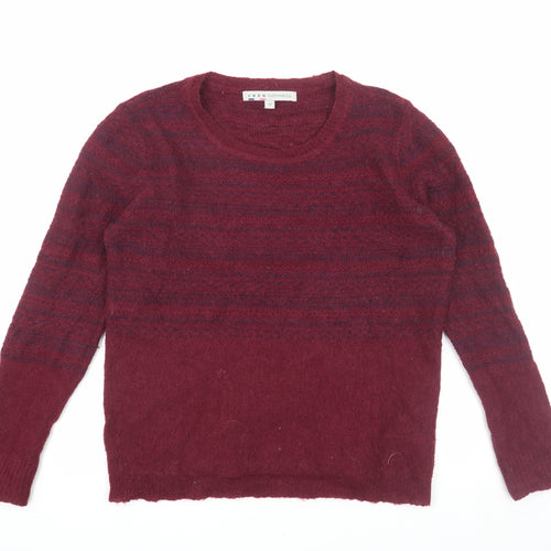 Crew Clothing Co. Womens Red Striped Pullover Jumper Size 14