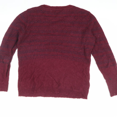 Crew Clothing Co. Womens Red Striped Pullover Jumper Size 14
