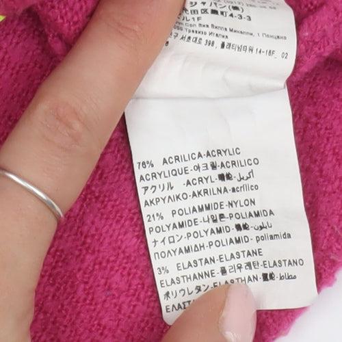 Benetton Girls Pink Acrylic Pullover Jumper XS