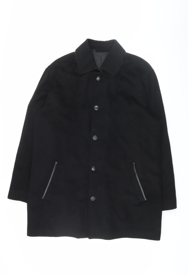 Messori Men's Black Overcoat L - Elegant Formal Wear