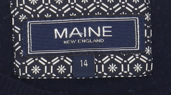 Maine Navy Polka Dot Wool Blend Women's Jumper Size 14