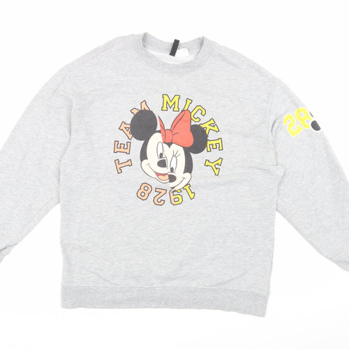 H&M Women's Grey Disney Graphic Pullover Sweatshirt S