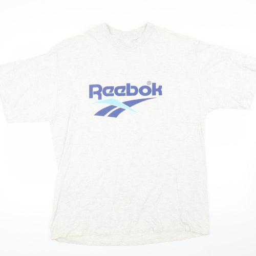 Reebok Men's Grey Crew Neck Vintage T-Shirt, Size L