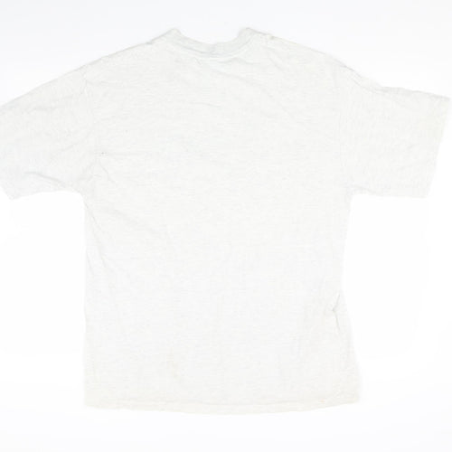 Reebok Men's Grey Crew Neck Vintage T-Shirt, Size L