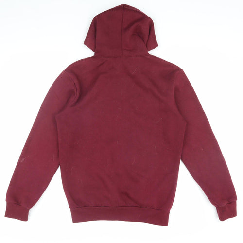 Scotland Men's Red Pullover Hoodie, S - Logo Accent