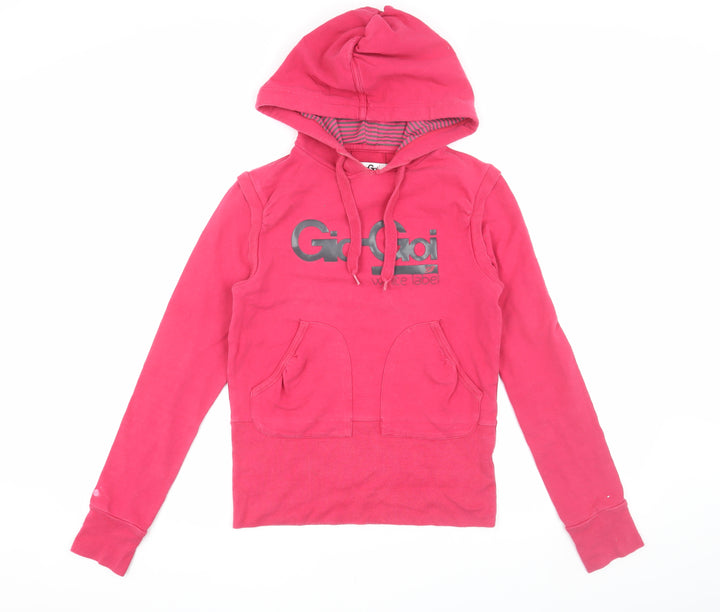 Gio Goi Women's Pink Logo Hoodie, Size S Pullover