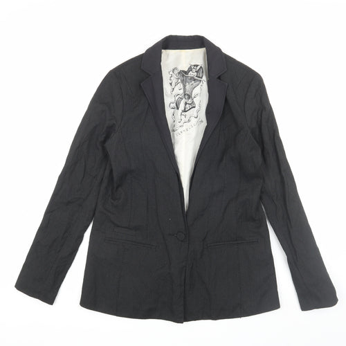 River Island Women's Black Pinstripe Blazer Size 10