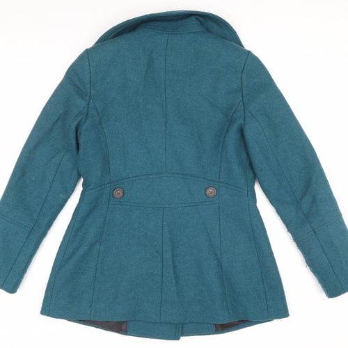 Monsoon Women's Blue Pea Coat Size 12 - Elegant Winter Style