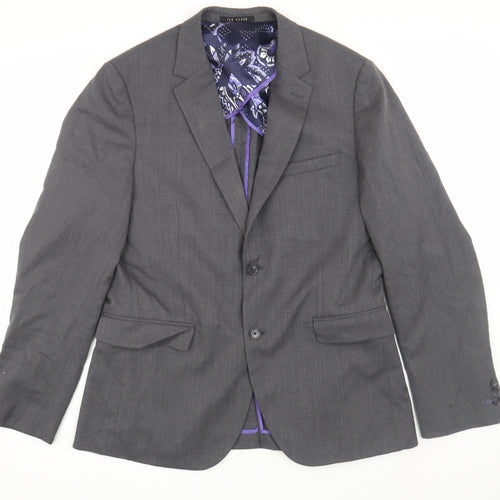 Ted Baker Men's Grey Blazer - Wool Blend, Size 40R