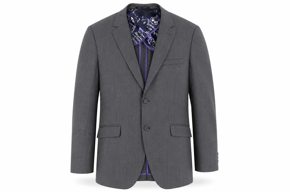 Front view of Ted Baker Men's Grey Blazer - Wool Blend, size 40R
