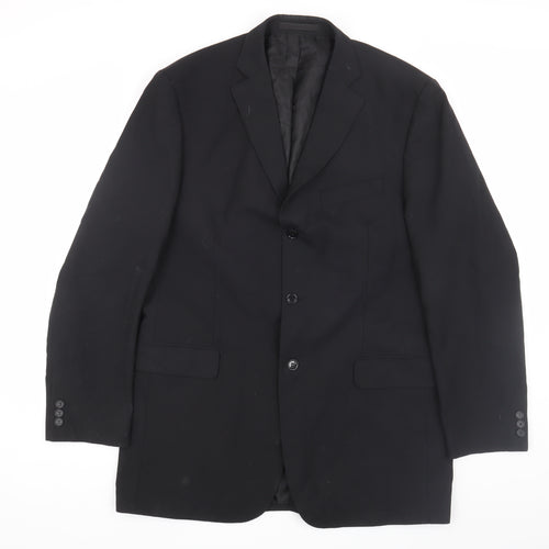 Marks and Spencer Men's Black Blazer, Size 42L, Classic