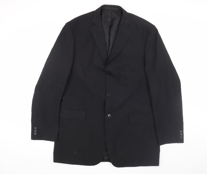 Marks and Spencer Men's Black Blazer, Size 42L, Classic