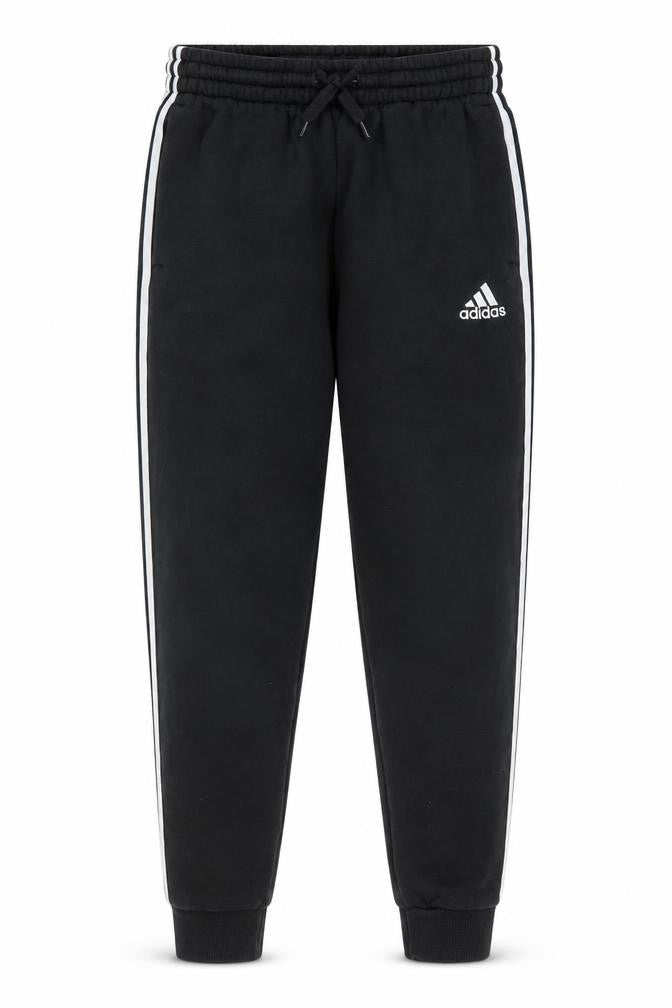 Front view of Adidas unisex black jogger trousers m with pockets