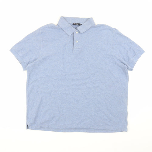 Marks & Spencer Men's Blue XL Cotton Polo Shirt