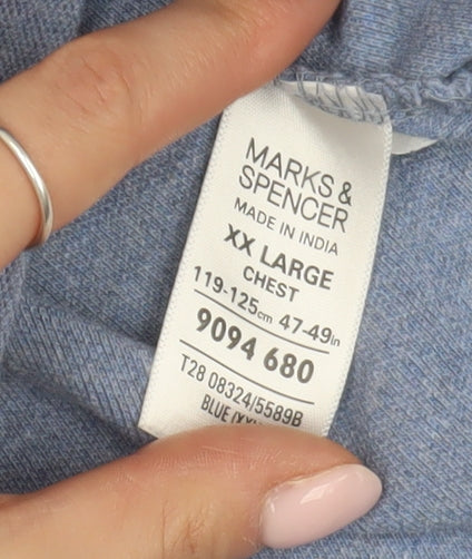 Marks & Spencer Men's Blue XL Cotton Polo Shirt