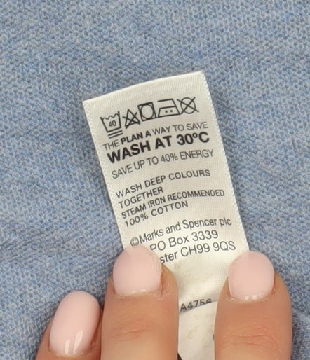 Marks & Spencer Men's Blue XL Cotton Polo Shirt