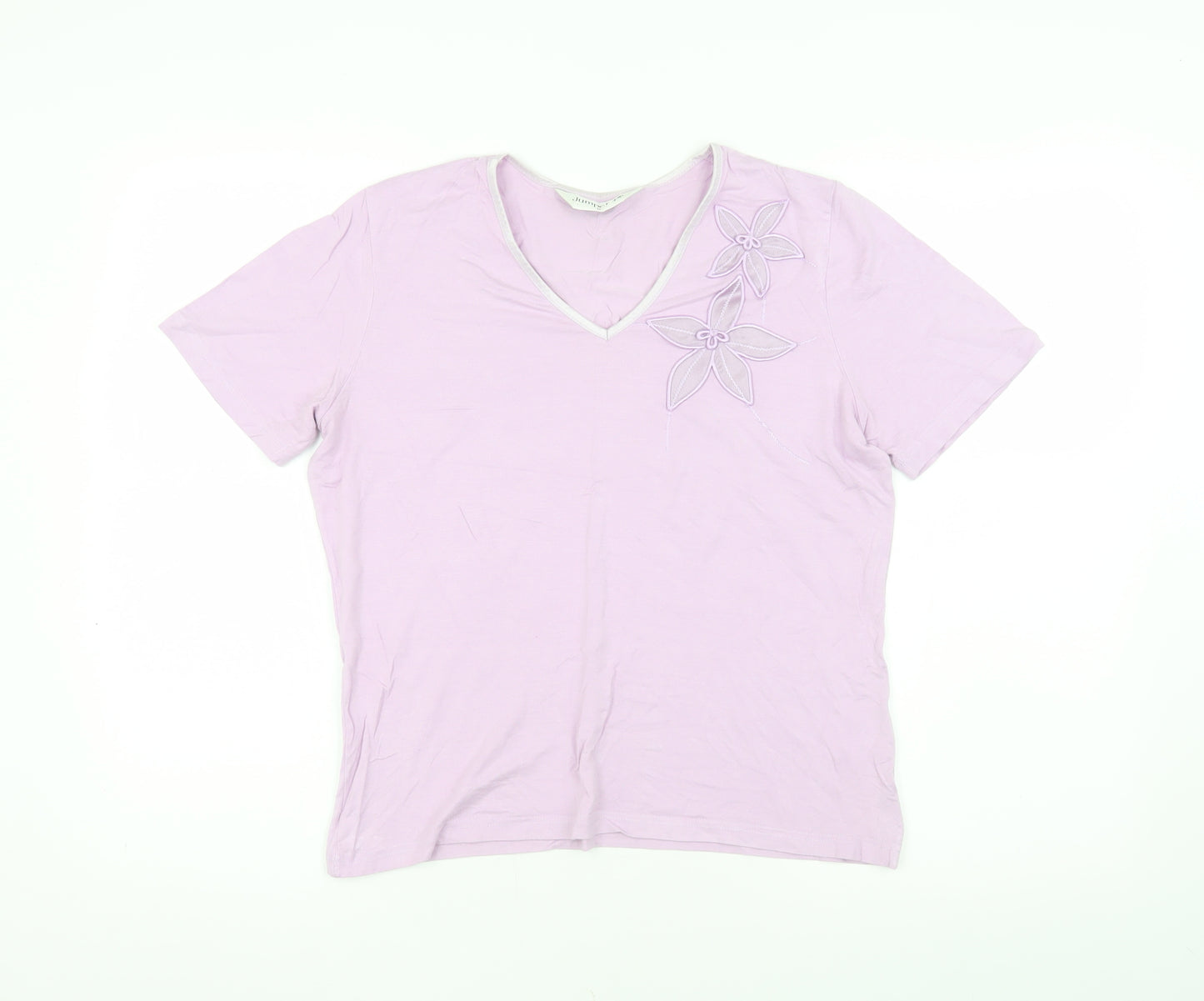 Jumper Women's Purple Embroidered T-Shirt M