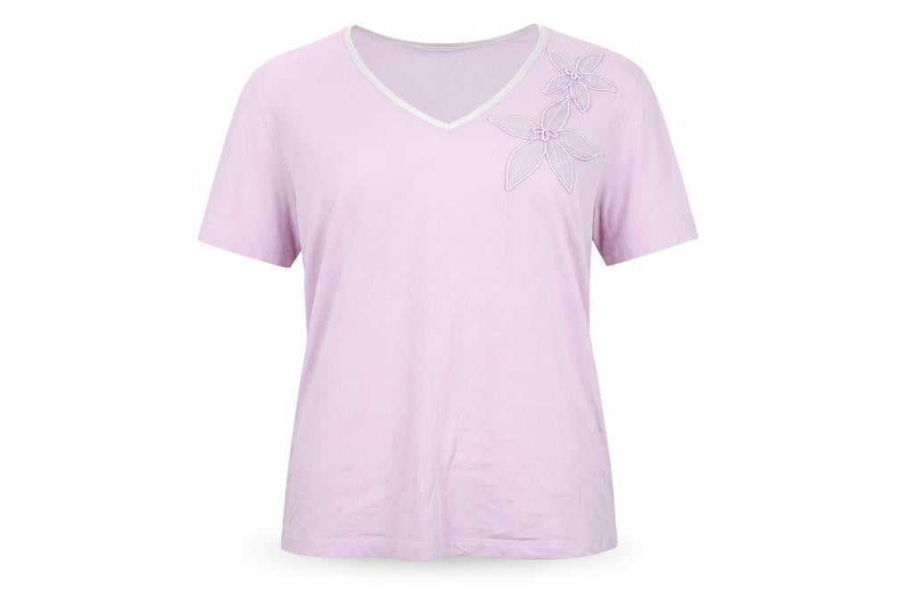 Front view of Jumper Women's Purple Embroidered T-Shirt M