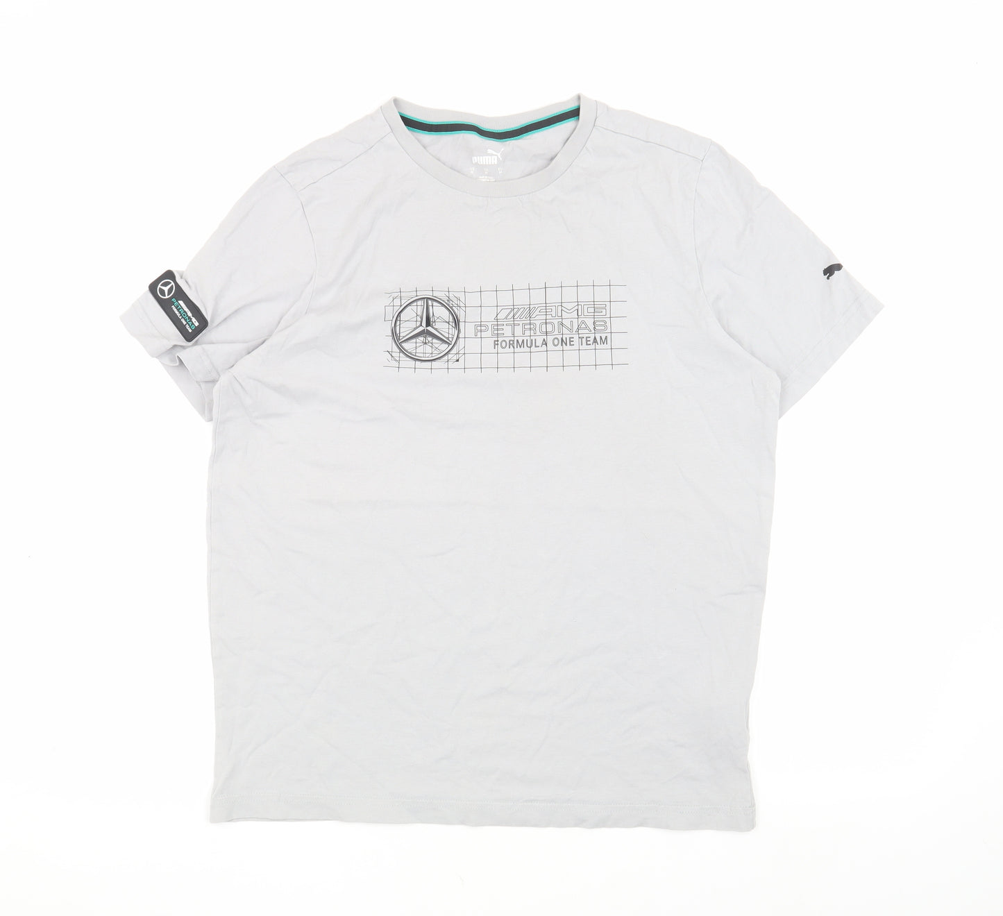 Puma Men's Grey M T-Shirt, Sports Theme with Logo