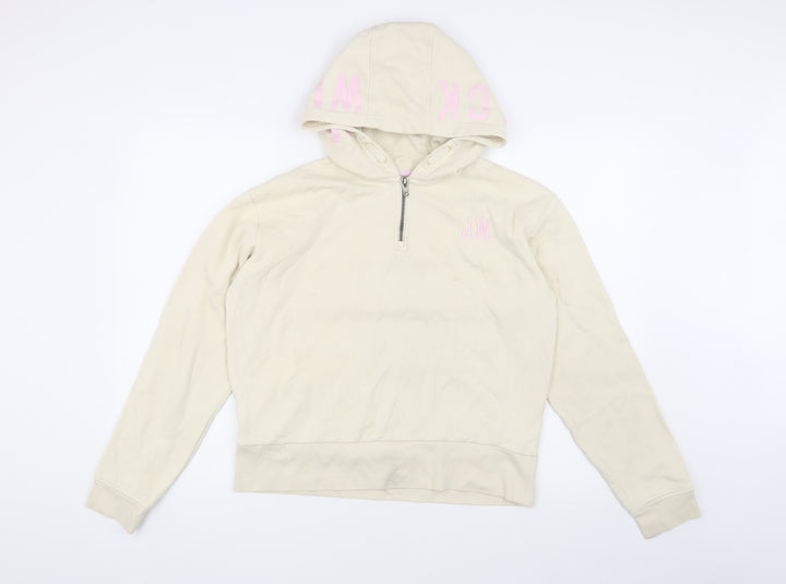 Jack Wills Teen Beige Logo Pullover Hoodie Size 16