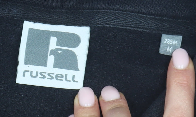 Russell Men's Black Pullover Hoodie - Size M