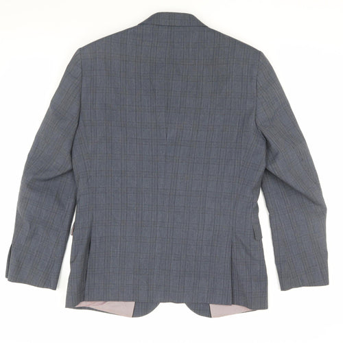 Next Men's Blue Checked Blazer Size 40S Casual