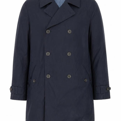Gap Men's Blue Trench Coat, Size L, Casual Cotton Blend