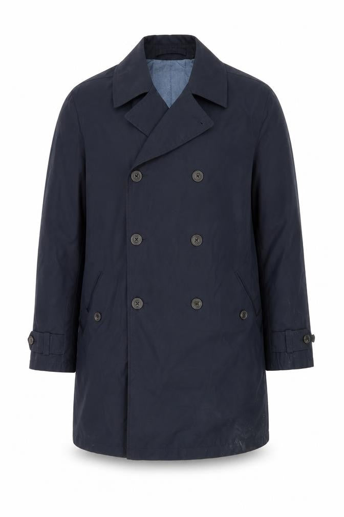 Gap Men's Blue Trench Coat, Size L, Casual Cotton Blend