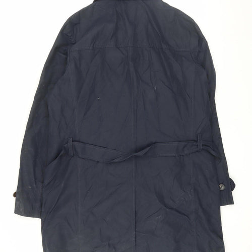 Gap Men's Blue Trench Coat, Size L, Casual Cotton Blend