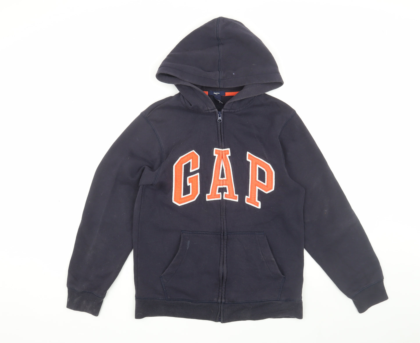 GAP Boys Black Full Zip Logo Hoodie, 13 Years, Casual Essential