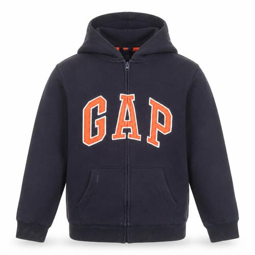 GAP Boys Black Full Zip Logo Hoodie, 13 Years, Casual Essential