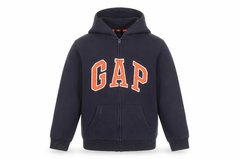 GAP Boys Black Full Zip Logo Hoodie, 13 Years, Casual Essential